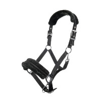 Capestro in nylon Glitter imbottito in pile HKM Nero Capestro in nylon Glitter imbottito in pile HKM Nero