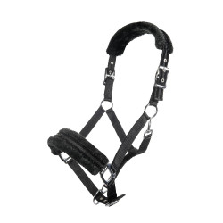 Capestro in nylon Glitter imbottito in pile HKM Nero Capestro in nylon Glitter imbottito in pile HKM Nero