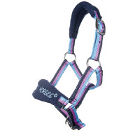 Cavezzone Funny Horses HKM Blu scuro, blu, rosa scuro