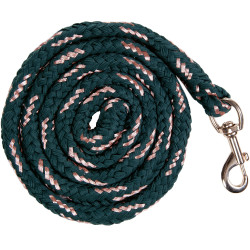 Lunga Rosegold con moschettone HKM Smeraldo / oro rosa