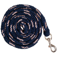 Lunga Rosegold con moschettone HKM Marina / oro rosa Blu