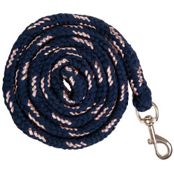 Lunga Rosegold con moschettone HKM Marina / oro rosa Blu