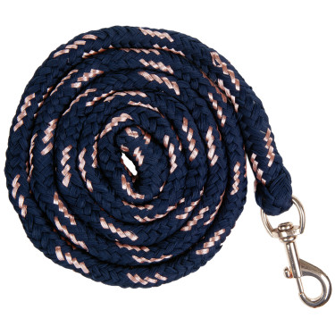 Lunga Rosegold con moschettone HKM Marina / oro rosa Blu