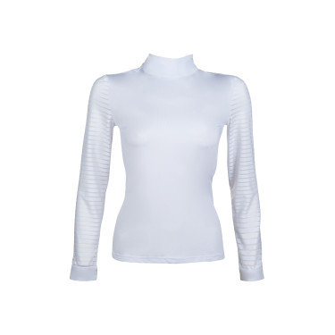 Polo da concorso Monaco maniche lunghe HKM Bianco