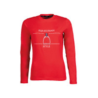 Polo a maniche lunghe Equine Sports Style HKM Rosso Polo a maniche lunghe Equine Sports Style HKM Rosso