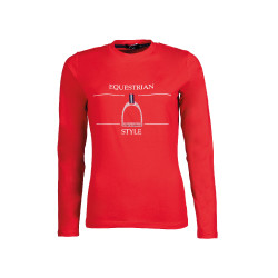 Polo a maniche lunghe Equine Sports Style HKM Rosso Polo a maniche lunghe Equine Sports Style HKM Rosso