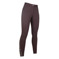 Pantaloni Allure con fondo integrale in silicone HKM Marrone scuro Pantaloni Allure con fondo integrale in silicone HKM Marrone scuro