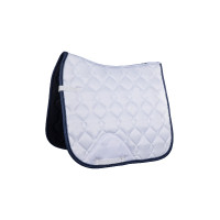 Dressuurdeken Competitie HKM Bianco / blu navy