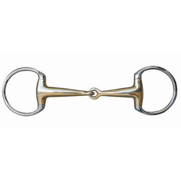 Filet a oliva 16 mm in maillechort con anelli in acciaio inox HKM Filet a oliva 16 mm in maillechort con anelli in acciaio inox HKM