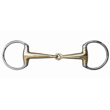Morso a oliva 18 mm in maillechort con anelli in acciaio inox HKM Morso a oliva 18 mm in maillechort con anelli in acciaio inox HKM