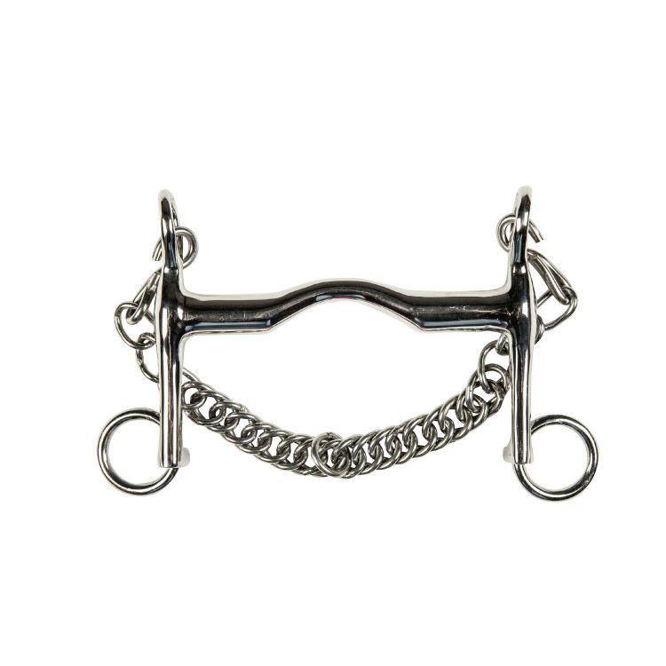 Morso da briglia in acciaio inox 16 mm catena 7 cm HKM