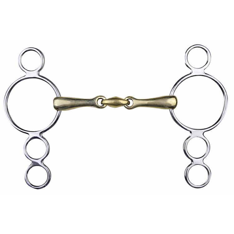 Mors pessoa in alpacca 16 mm anelli inox HKM Mors pessoa in alpacca 16 mm anelli inox HKM