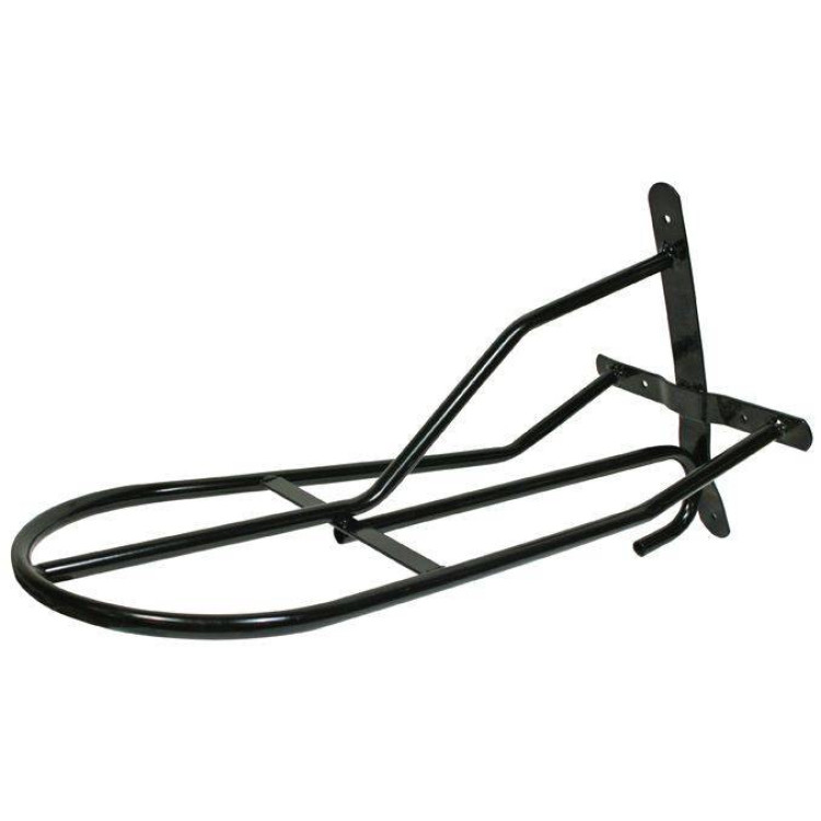 Porta-sella metallico da parete nero HKM