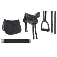 Sella Shetland set Beginner HKM Nero