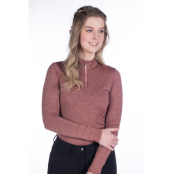 T-shirt funzionale Rosewood Melange HKM Ruggine Marrone