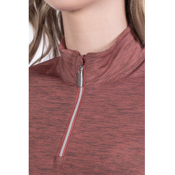 T-shirt funzionale Rosewood Melange HKM Ruggine Marrone