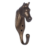 Porta-briglia testa di cavallo in alluminio HKM Bronzo Marrone Porta-briglia testa di cavallo in alluminio HKM Bronzo Marrone