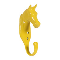 Porta-briglia testa di cavallo in alluminio HKM Giallo