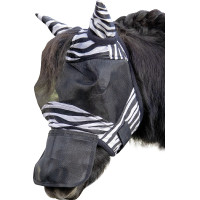 Maschera anti-mosche Zebra Shetty HKM Nero / bianco Maschera anti-mosche Zebra Shetty HKM Nero / bianco