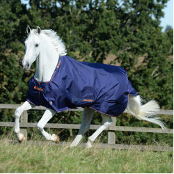 Coperta Bucas Therapy Turnout Light 50g Marina / arancione Blu