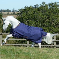 Coperta Bucas Therapy Turnout Light 50g Marina / arancione Blu