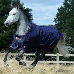 Coperta Bucas Therapy Turnout Light 50g Marina / arancione Blu