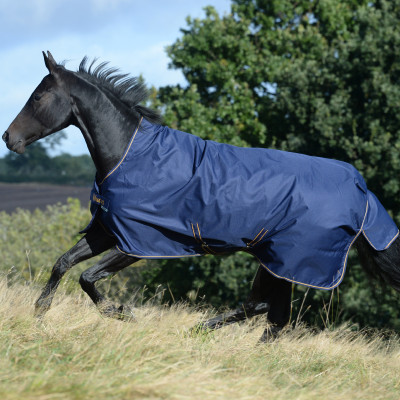 Couverture Bucas Irish Turnout High Neck Light 50g Marine / doré