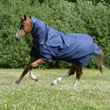 Coperta Bucas Irish Turnout Medium 150g Blu navy / dorato