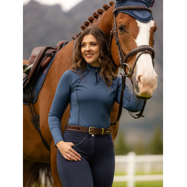 Cintura LeMieux con inserti in suede Marrone