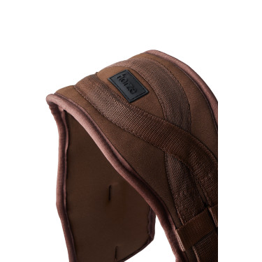 Sottopancia da dressage preformato in neoprene Samara con elastico Horze Marrone demitasse
