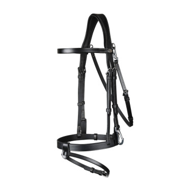 Redine in Cuoio Piatto con Moschettoni Working by Dy'on Nero