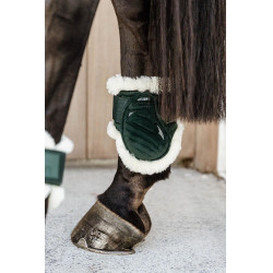 Paratendini posteriori per giovani cavalli Velvet con montone vegano Kentucky Verde scuro