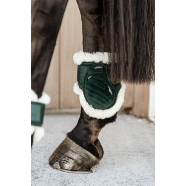 Paratendini posteriori per giovani cavalli Velvet con montone vegano Kentucky Verde scuro