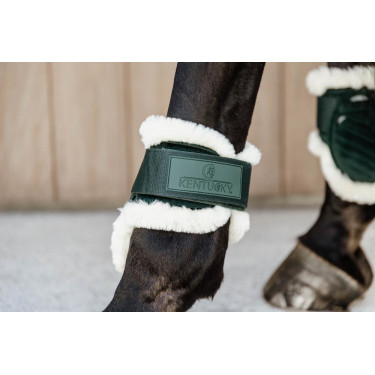 Paratendini posteriori per giovani cavalli Velvet con montone vegano Kentucky Verde scuro