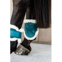Paratendini posteriori per giovani cavalli Velvet con montone vegano Kentucky Smeraldo