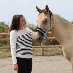 Maglione Pénélope x Saint James Maelle Ecru / blu navy / rosso Motivi Maglione Pénélope x Saint James Maelle Ecru / blu navy / rosso Motivi