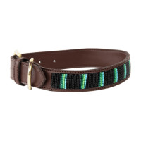 Collare per cane con perle fatte a mano Kentucky Argento