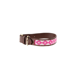 Collare per cane con perle fatte a mano Kentucky Rosa Collare per cane con perle fatte a mano Kentucky Rosa