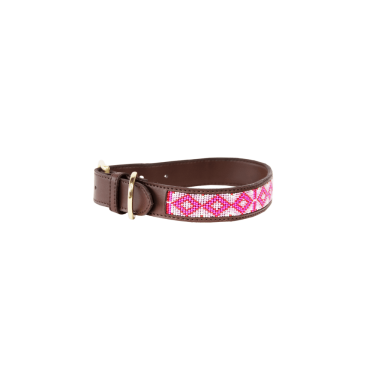 Collare per cane con perle fatte a mano Kentucky Rosa Collare per cane con perle fatte a mano Kentucky Rosa