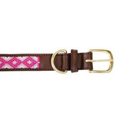 Collare per cane con perle fatte a mano Kentucky Rosa