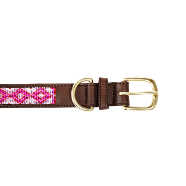 Collare per cane con perle fatte a mano Kentucky Rosa Collare per cane con perle fatte a mano Kentucky Rosa