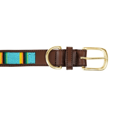 Collare per cane con perle fatte a mano Kentucky Azzurro chiaro Blu