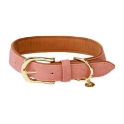 Collare per cane in pelle vegana Kentucky Pesca Rosa