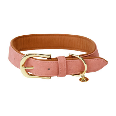 Collare per cane in pelle vegana Kentucky Pesca Rosa
