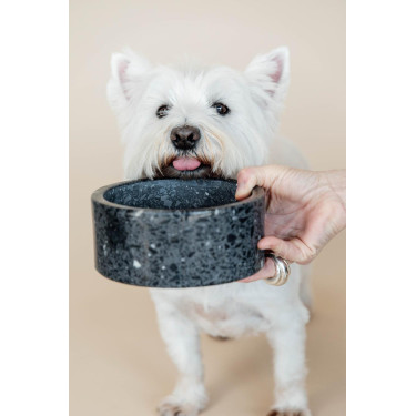 Ciotola per cane in pietra Terrazzo Kentucky Nero