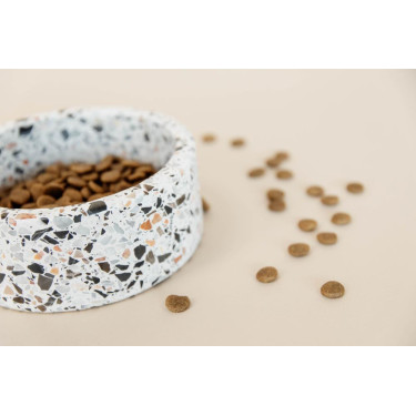Ciotola per cane in pietra Terrazzo Kentucky Bianco Ciotola per cane in pietra Terrazzo Kentucky Bianco