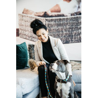 Guinzaglio per cane in perle fatte a mano Kentucky Azzurro chiaro Blu