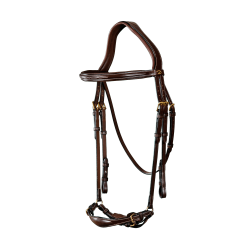 Briglia con capezzina tedesca regolabile D Collection by Dy'on Marrone