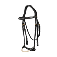 Bridon Muserolle Allemande Corde D Collection by Dy'on Noir Bridon Muserolle Allemande Corde D Collection by Dy'on Noir