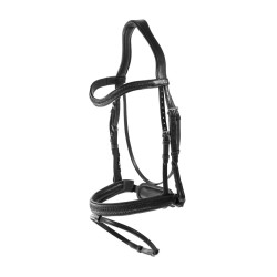 Briglia con capezzina combinata intrecciata con Pull Back Dy'on New English Collection Nero